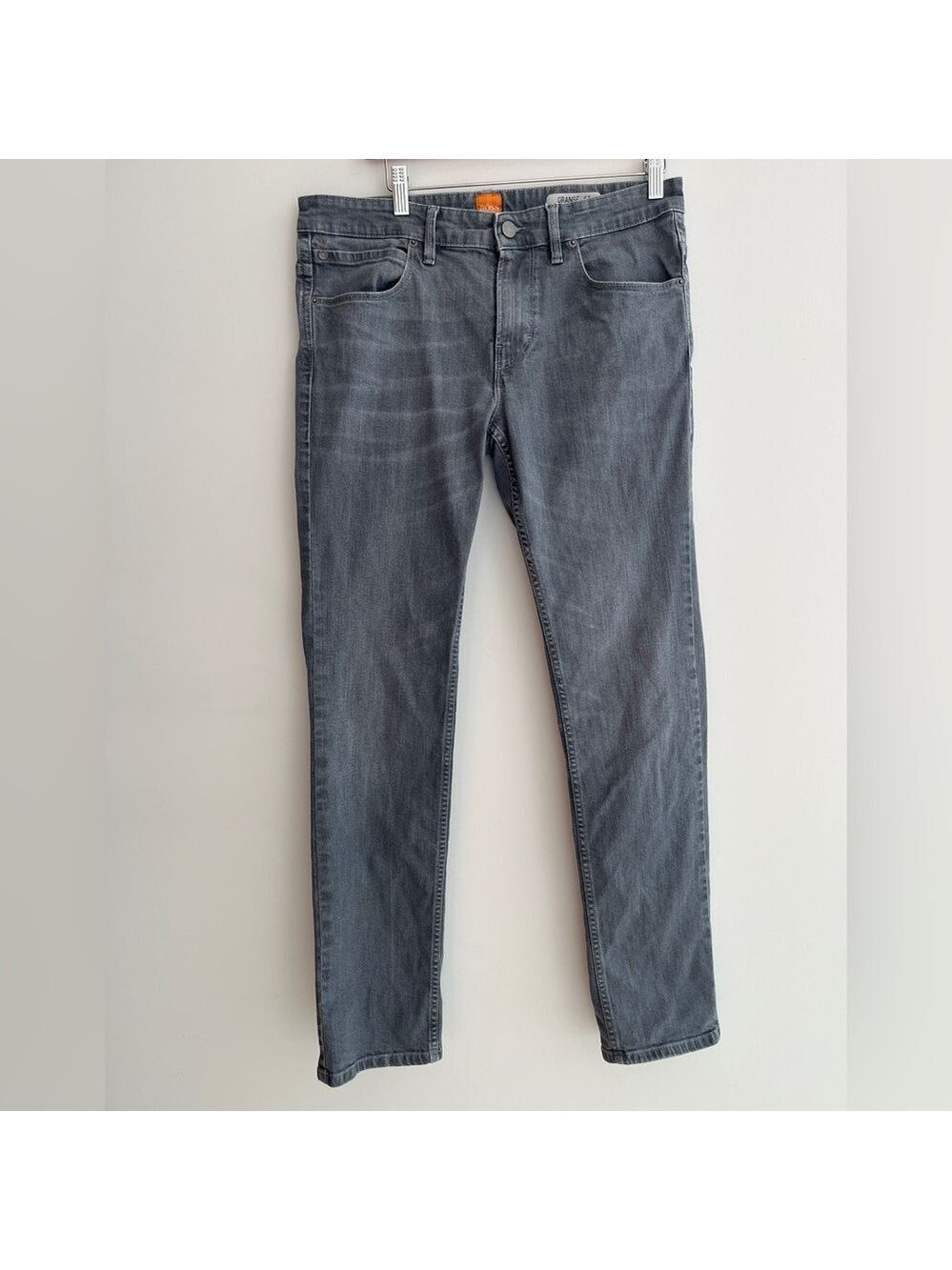 BOSS Orange63 Cliff Slim Fit  Men's Jeans 5 Pocket Design Grey Whiskers Designer